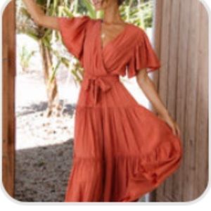 Worn once for photos! Beautiful Barker dress in Rust!